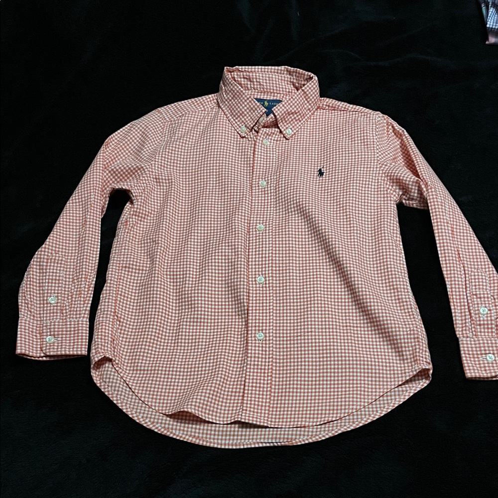 Ralph Lauren Men's Orange Gingham Shirt